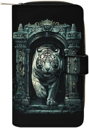 White Tiger Architecture Womens Wallet Travel Long Purse Zippered Clutch Credit Card Holder for Men