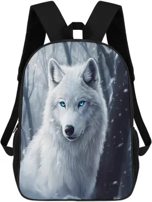 White Wolf Travel Backpack 17 Inch Laptop Bag Carry On Backpack Casual Daypack for Weekender Business Hiking