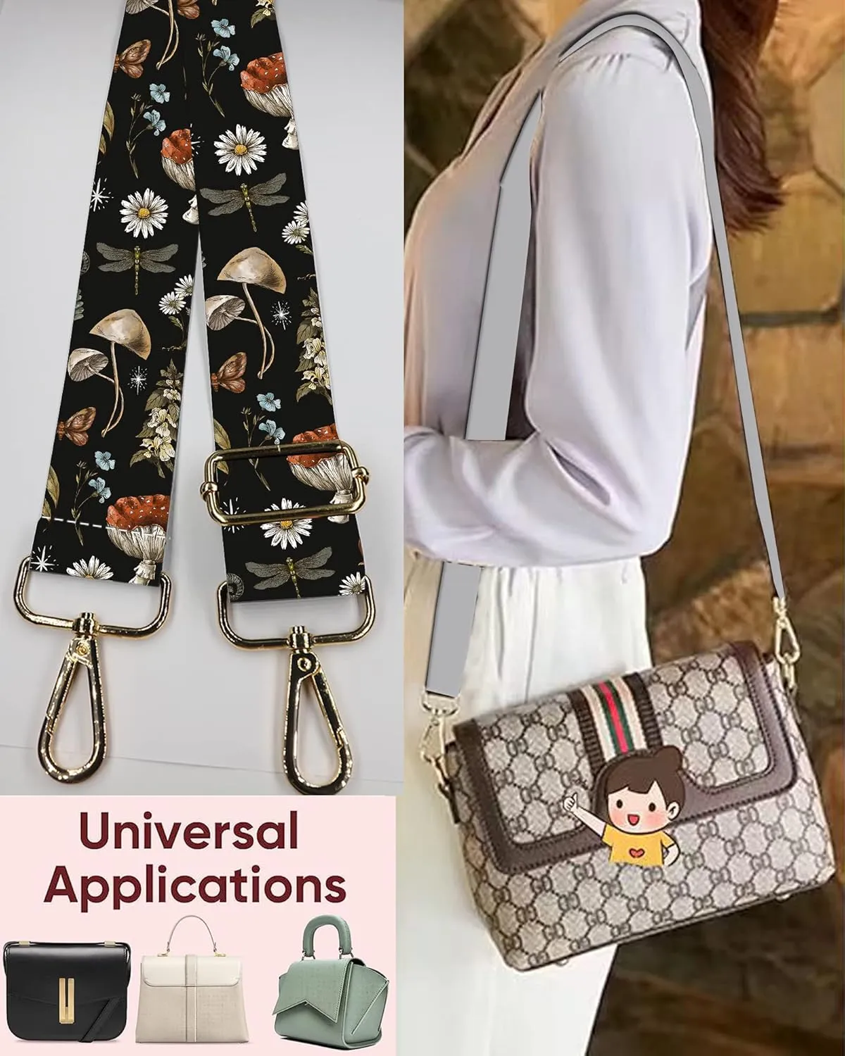 Wide Purse Strap Replacement Crossbody Handbag Shoulder Strap Adjustable Bag Straps Replacement