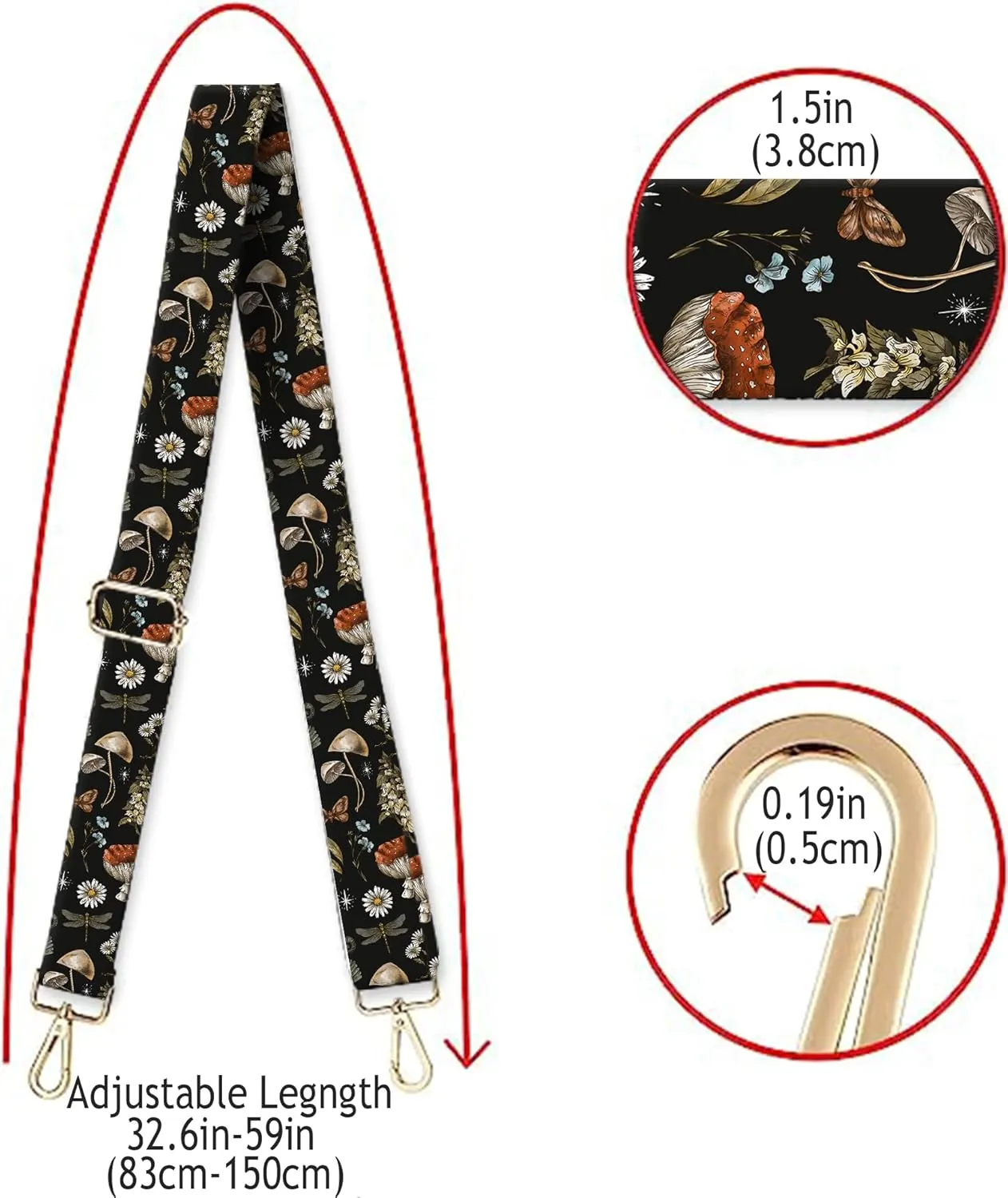 Wide Purse Strap Replacement Crossbody Handbag Shoulder Strap Adjustable Bag Straps Replacement