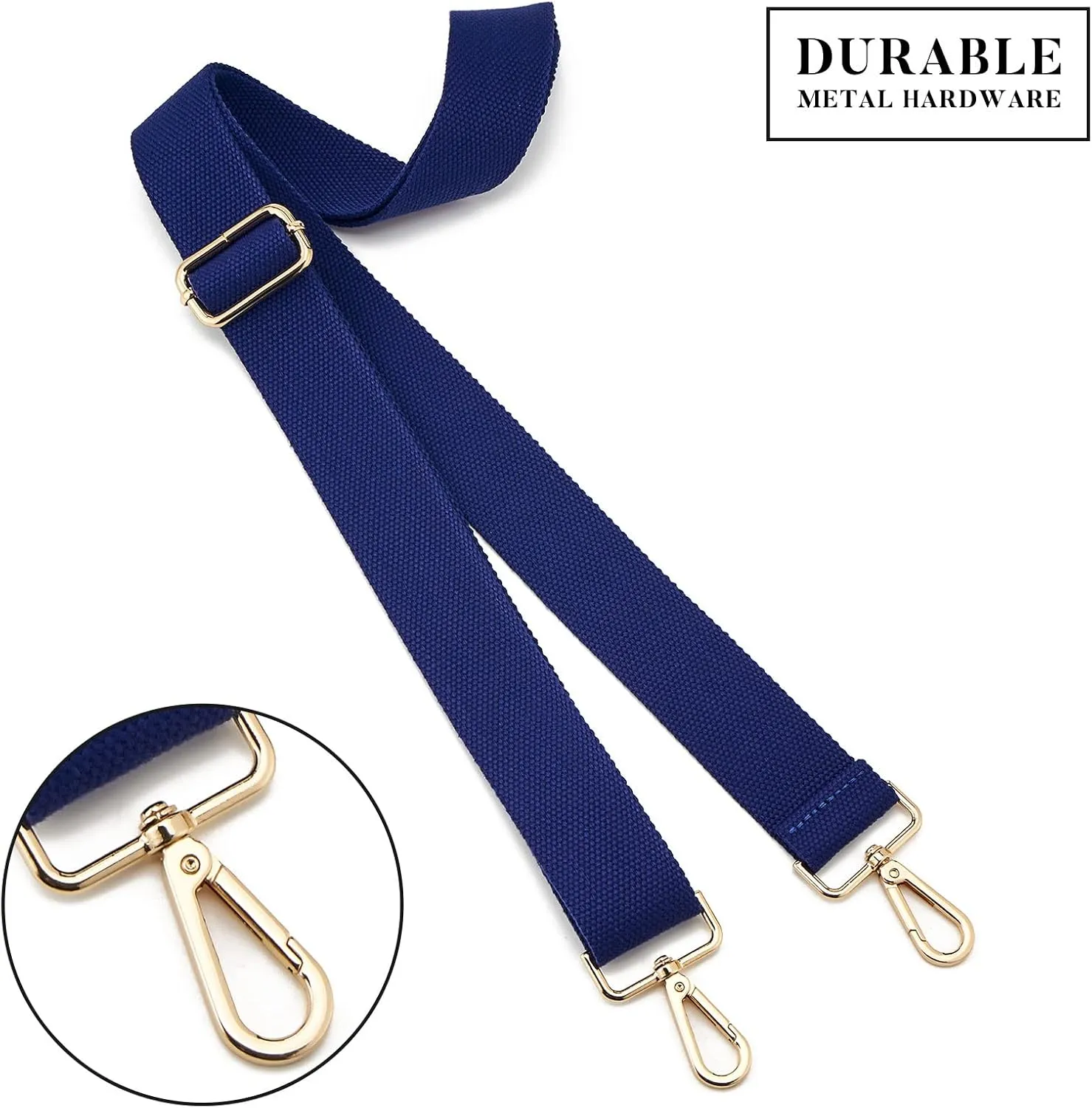 Wide Purse Straps Replacement Adjustable Crossbody Gold Hardware Canvas Shoulder Strap For Women