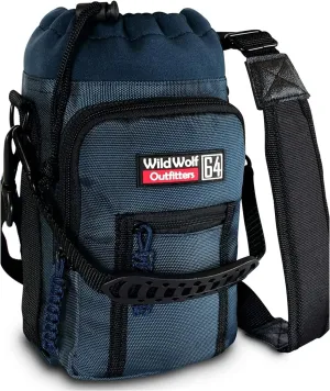Wild Wolf Outfitters - #1 Best Water Bottle Holder for 64 oz Bottles - Carry, Protect and Insulate Your Flask with This Military Grade Carrier w/ 2 Pockets and an Adjustable Padded Shoulder Strap.