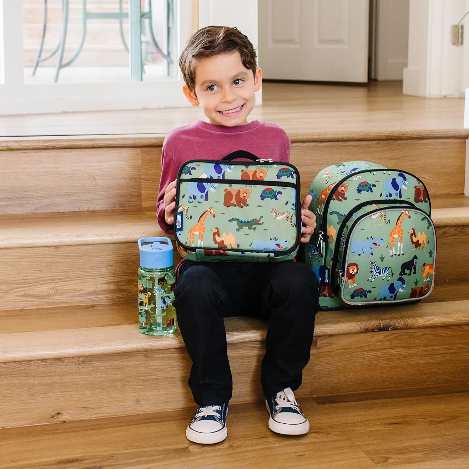 Wildkin 12-inch Kids Backpack – Padded, Adjustable, Ideal for Daycare & Travel - Wild Animals