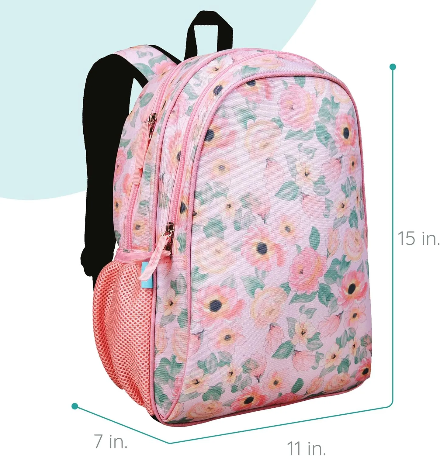 Wildkin JumpOff Jo 15-inch Kids Backpack – Durable, Adjustable, Ideal for School - Floral Watercolor