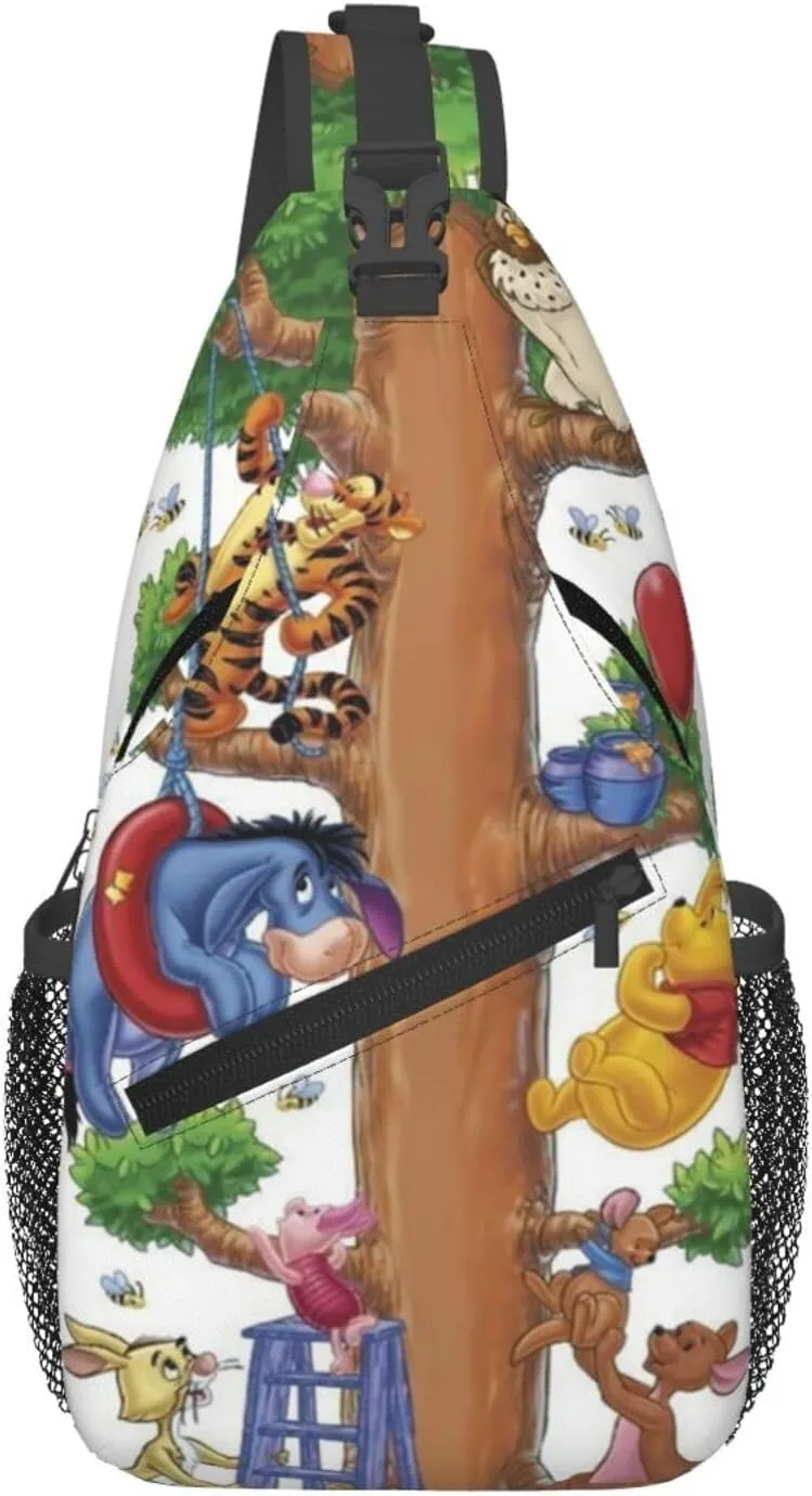 Win-nie The Pooh Crossbody Bag Sling Shoulder Bag for Outdoor Travel Sports Camping Hiking Shoulder Bags