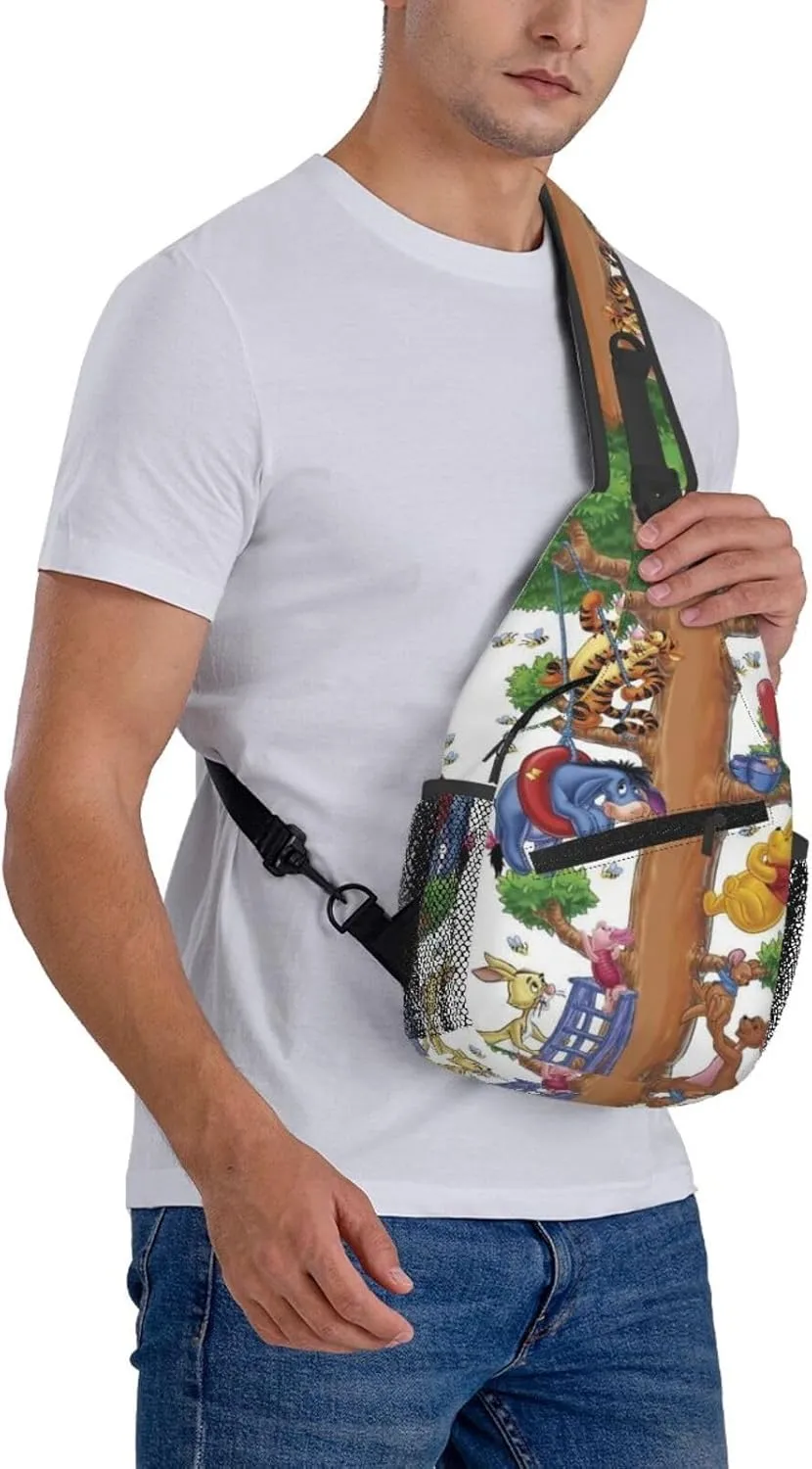 Win-nie The Pooh Crossbody Bag Sling Shoulder Bag for Outdoor Travel Sports Camping Hiking Shoulder Bags