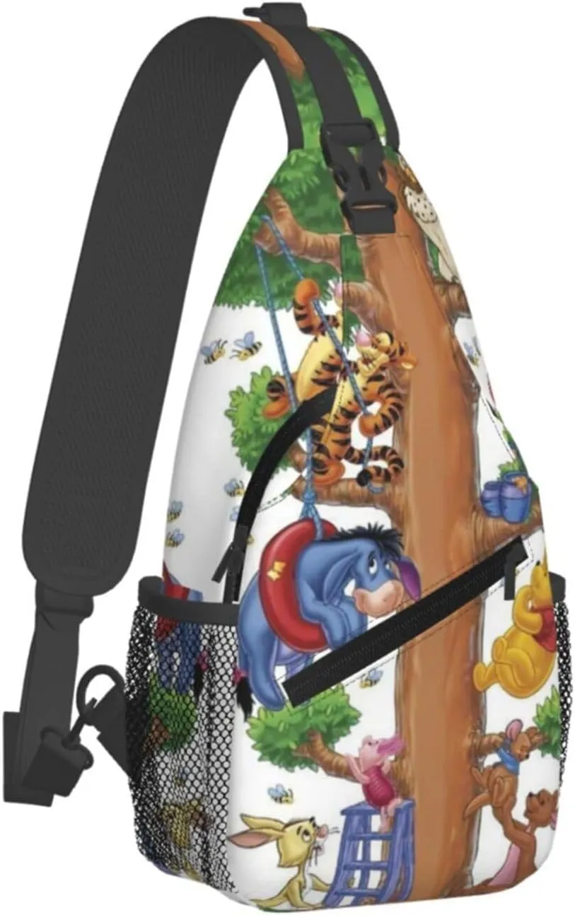 Win-nie The Pooh Crossbody Bag Sling Shoulder Bag for Outdoor Travel Sports Camping Hiking Shoulder Bags