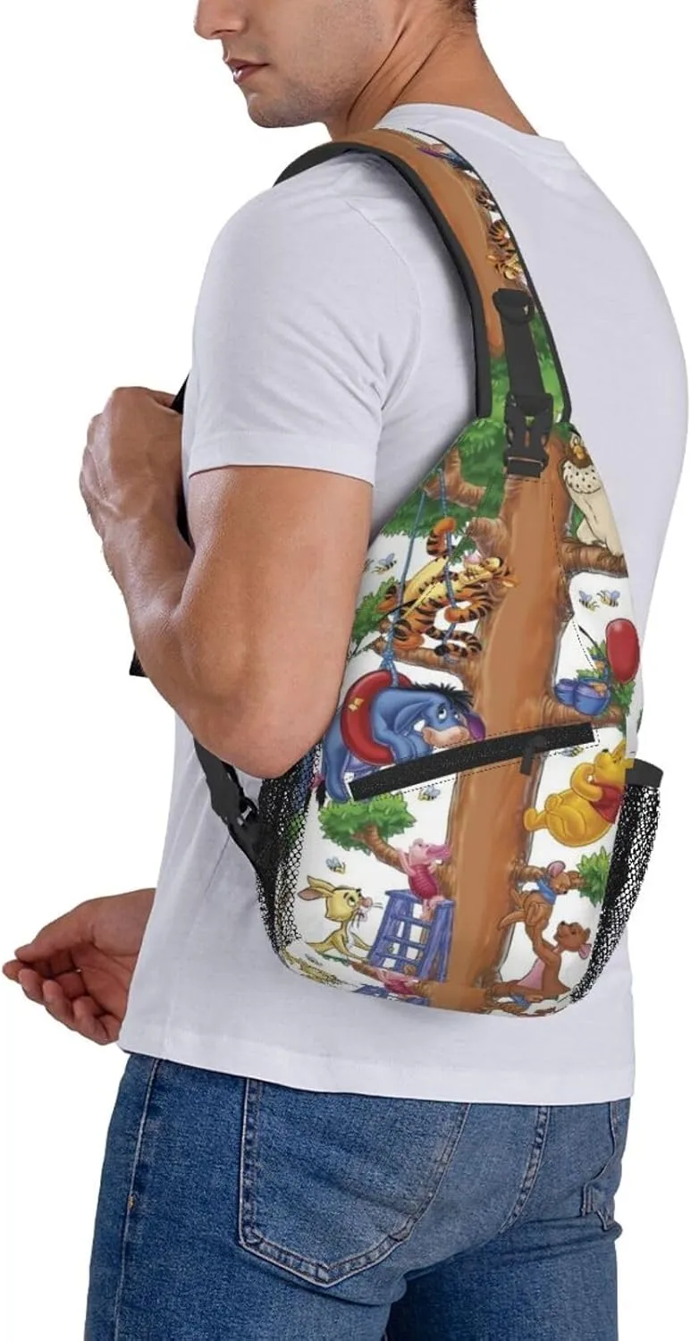 Win-nie The Pooh Crossbody Bag Sling Shoulder Bag for Outdoor Travel Sports Camping Hiking Shoulder Bags