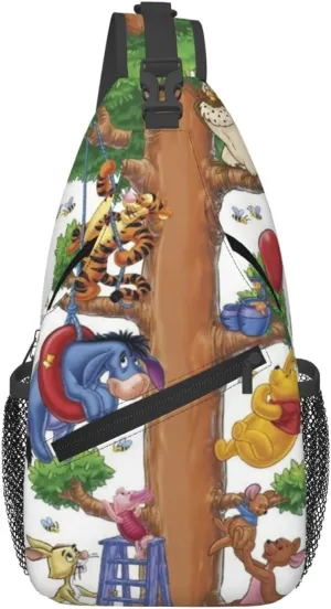 Win-nie The Pooh Crossbody Bag Sling Shoulder Bag for Outdoor Travel Sports Camping Hiking Shoulder Bags