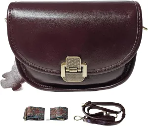 Women Genuine Cow Leather Mini Small Crossbody Shoulder Bag with 2 Detachable Adjustable Straps