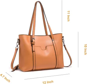 Women Handbag Leather Satchel Purse Shoulder Bag Vintage Top Handle Handbag Work Tote Bag