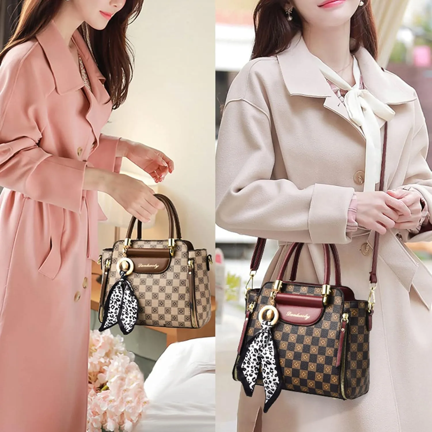 Women Handbags and Purse Tote Bags Ladies Satchel Shoulder Bag Retro Top Handle Hobo Purse