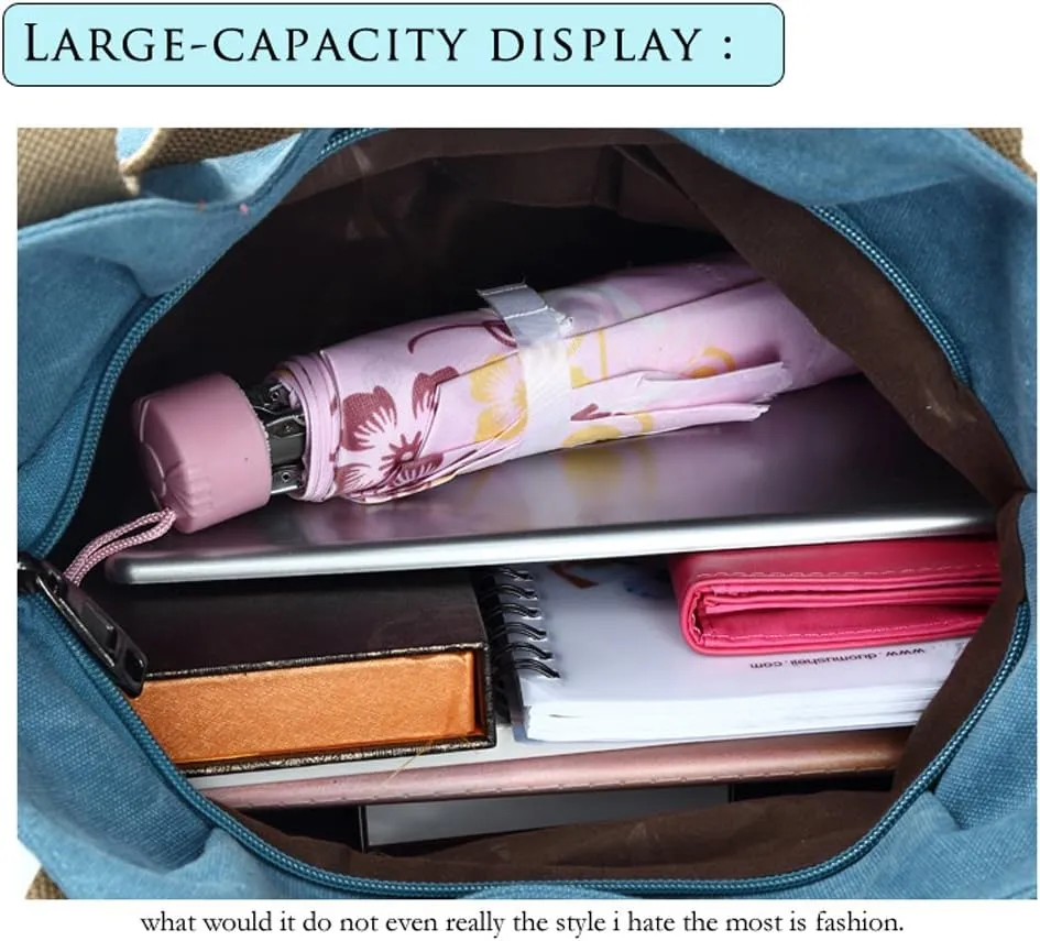 Women Ladies Bags Vintage Hobo Canvas Daily Purse Shoulder Tote Shopper Handbag
