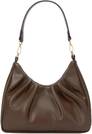 Women Pleated Soft Leather Shoulder Bag - Versatile & Minimalist Design Large Capacity Dual Adjustable Straps Crossbody