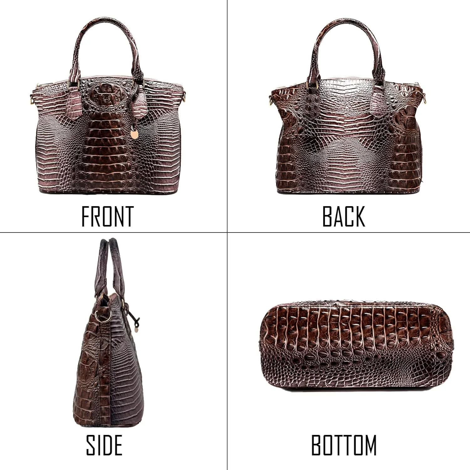 Women Purse Satchel Bag Long Crossbody Classy Tote Bag Top Handle Vegan Leather Ladies Handbags Embossed Pattern