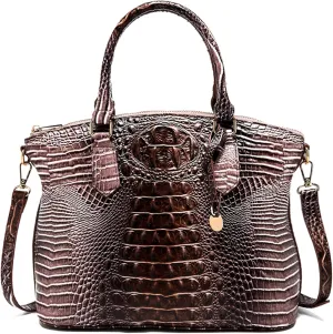 Women Purse Satchel Bag Long Crossbody Classy Tote Bag Top Handle Vegan Leather Ladies Handbags Embossed Pattern