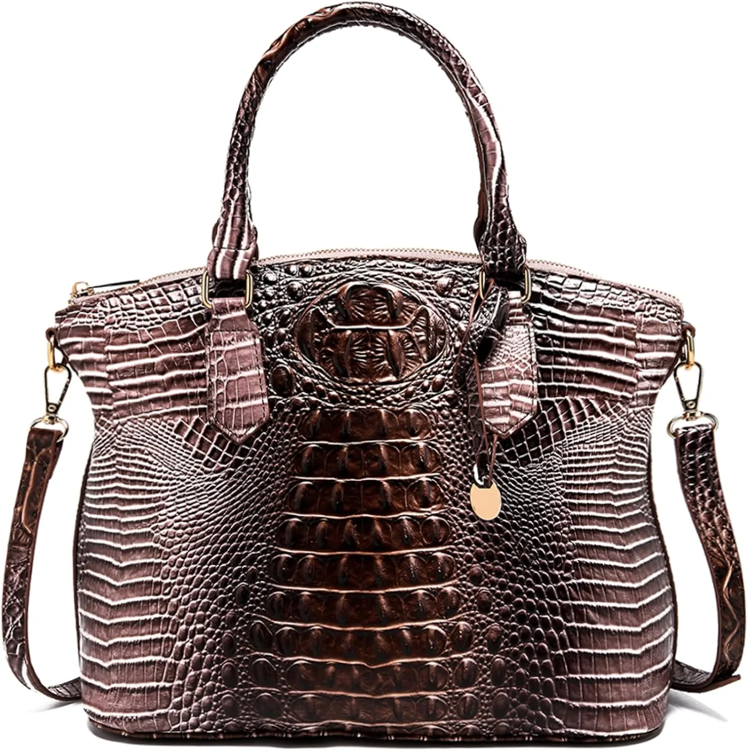 Women Purse Satchel Bag Long Crossbody Classy Tote Bag Top Handle Vegan Leather Ladies Handbags Embossed Pattern