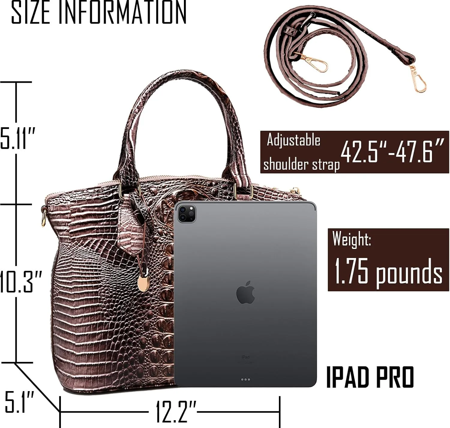 Women Purse Satchel Bag Long Crossbody Classy Tote Bag Top Handle Vegan Leather Ladies Handbags Embossed Pattern