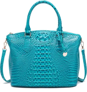 Women Purse Satchel Bag Long Crossbody Classy Tote Bag Top Handle Vegan Leather Ladies Handbags Embossed Pattern