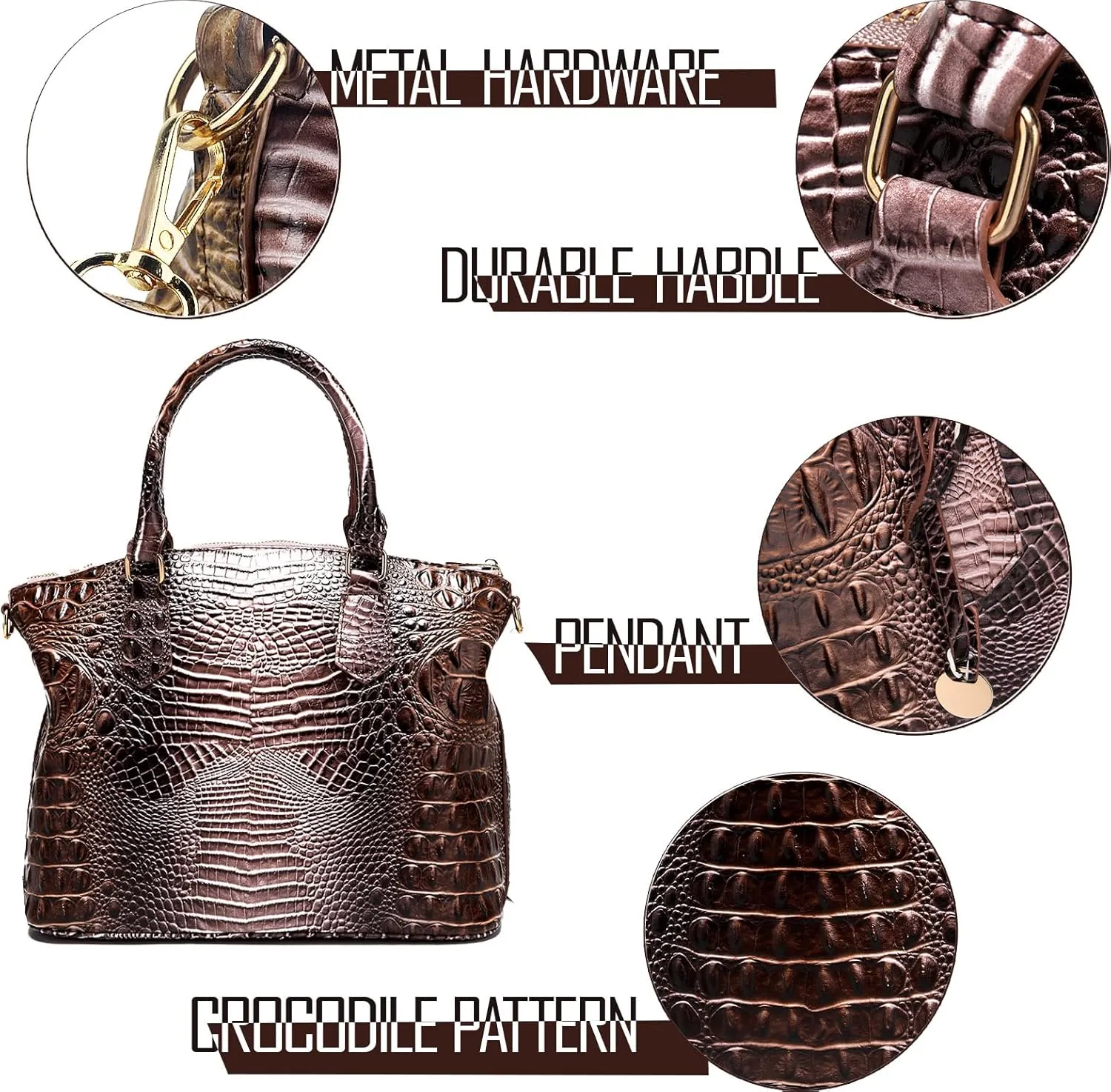 Women Purse Satchel Bag Long Crossbody Classy Tote Bag Top Handle Vegan Leather Ladies Handbags Embossed Pattern