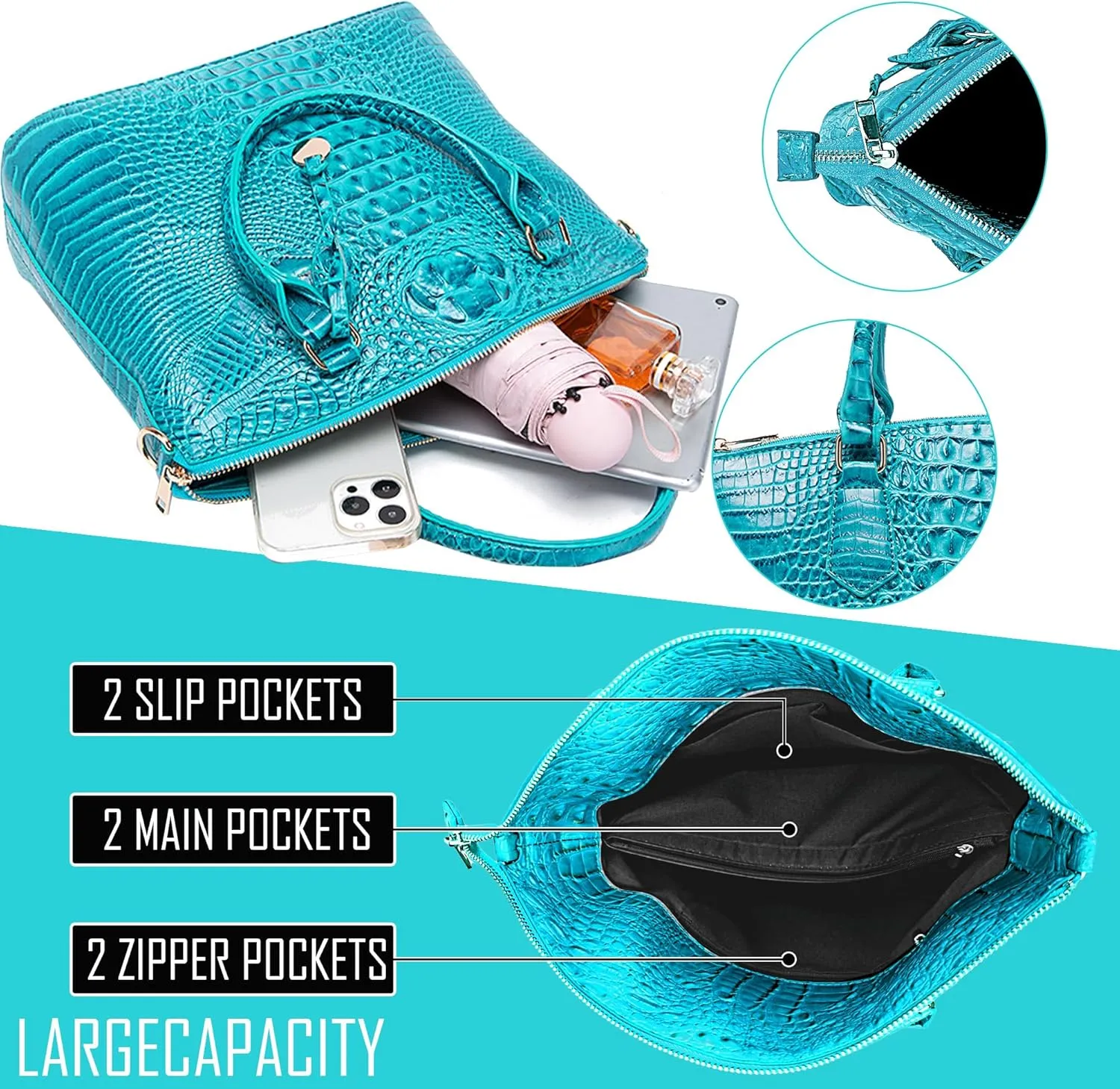 Women Purse Satchel Bag Long Crossbody Classy Tote Bag Top Handle Vegan Leather Ladies Handbags Embossed Pattern