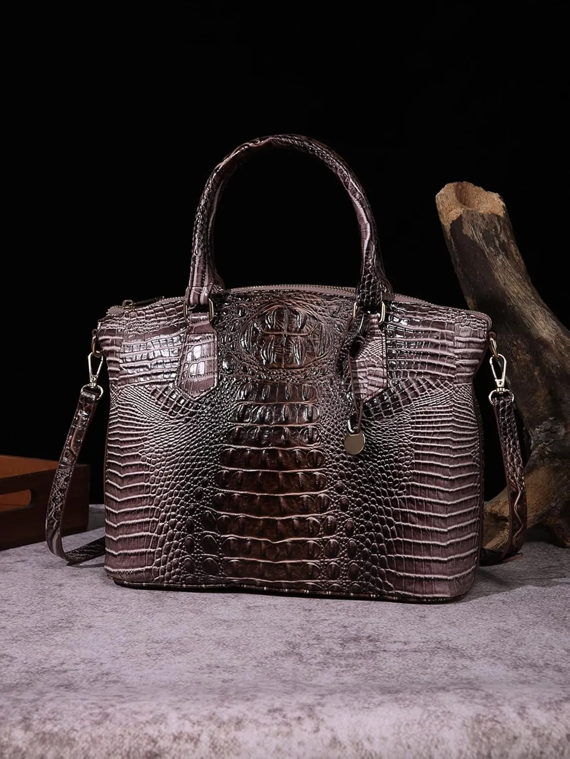 Women Purse Satchel Bag Long Crossbody Classy Tote Bag Top Handle Vegan Leather Ladies Handbags Embossed Pattern