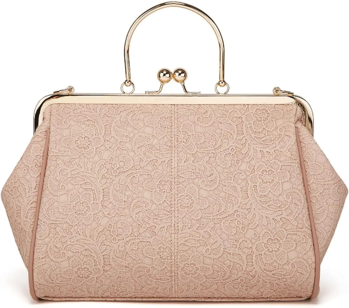 Women Retro Embossing Leather Handbag Multiple Collocations Tote Bag Kiss Lock Messenger Bag Hardware Handle Purse