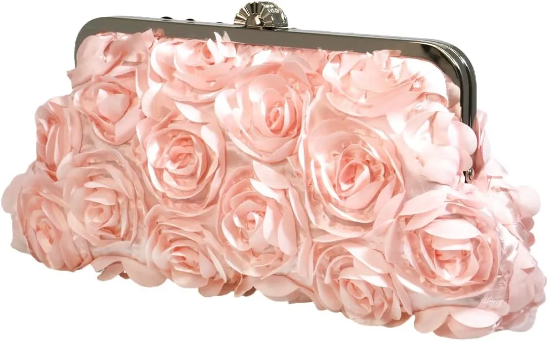 Women Satin Pleated Evening Purse Decoration Retro Clutch Elegant Palace Handbag for Party Prom Banquet Wedding