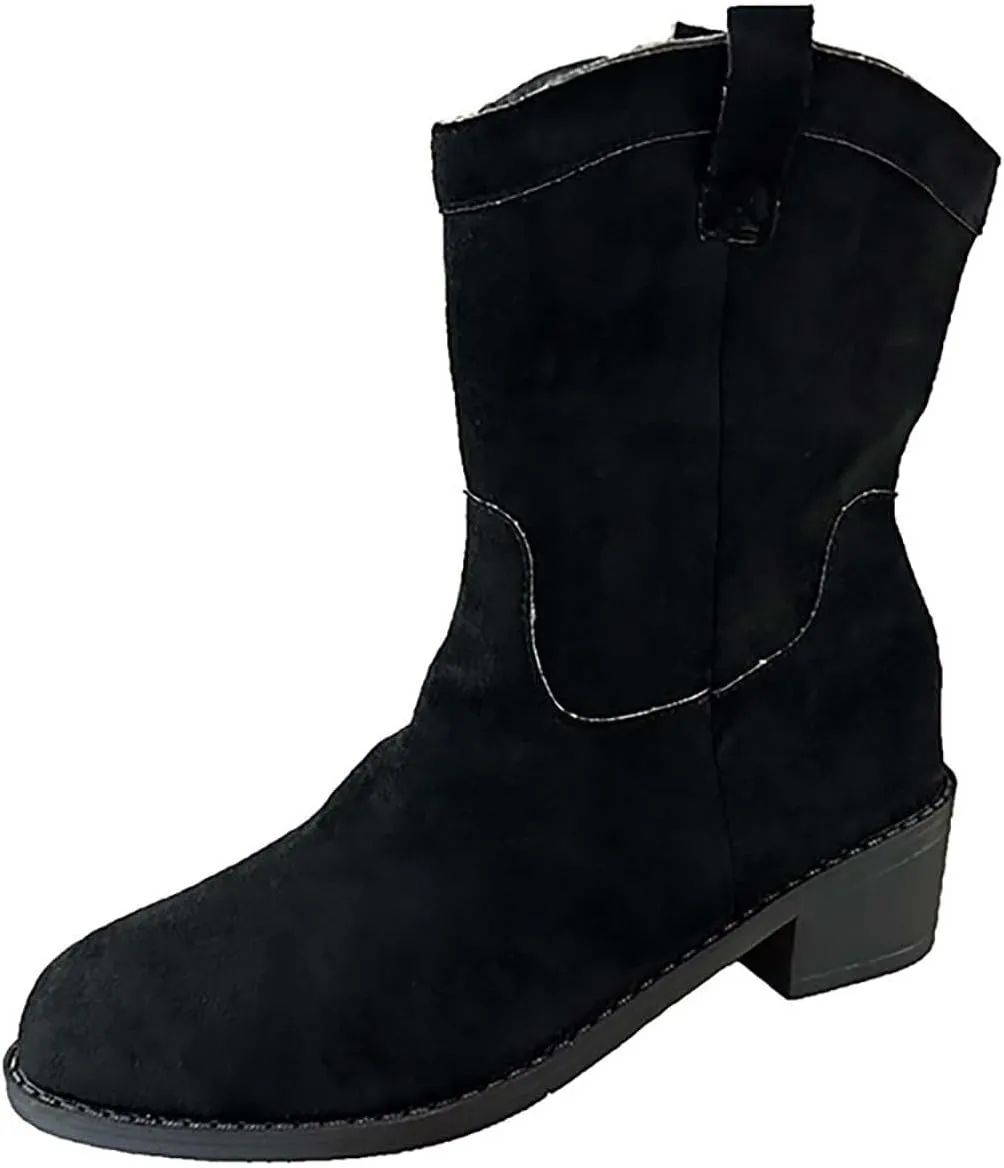 Womens Black Ankle Boots Country Boots Womens Work Boot Lady Boots for Women On Womens Flat Black Ankle Boots Ankle Bootie for Women Low Heel