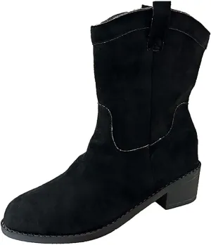 Womens Black Ankle Boots Country Boots Womens Work Boot Lady Boots for Women On Womens Flat Black Ankle Boots Ankle Bootie for Women Low Heel