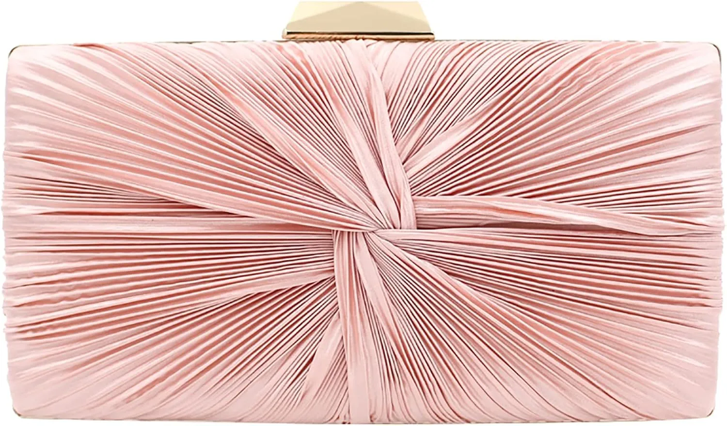 Women's Clutch Bag Pink Pleated Silk Satin Purses Classic Party Handbags Evening Bag for Bridal Wedding Banquet (Color : Pink)