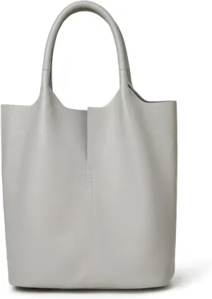 Women's Genuine Leather Tote Bag with Removable Zippered Pouch, Soft Cowhide, Stylish Everyday Shoulder Bag
