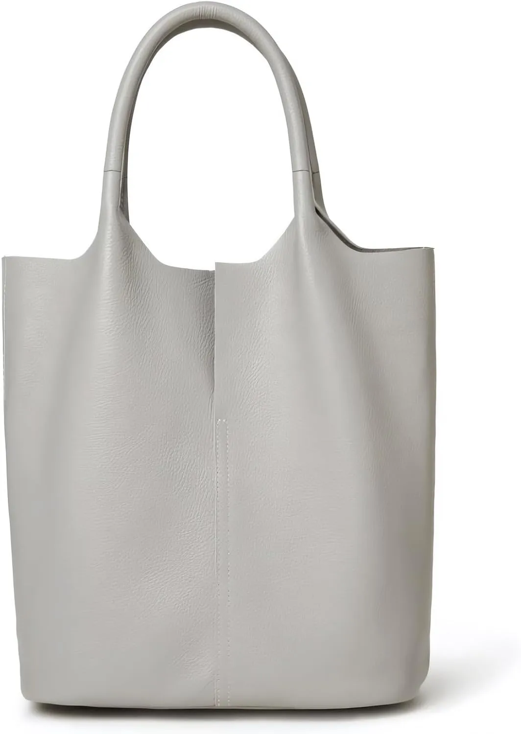 Women's Genuine Leather Tote Bag with Removable Zippered Pouch, Soft Cowhide, Stylish Everyday Shoulder Bag