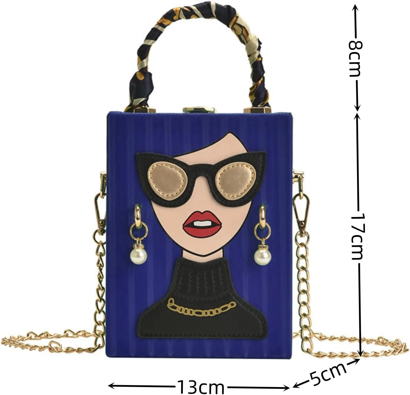 Womens Novelty 3D Lady Face Shoulder Bags PU Leather Top Handle Satchel Handbags Clutch Purse Crossbody Phone Wallet