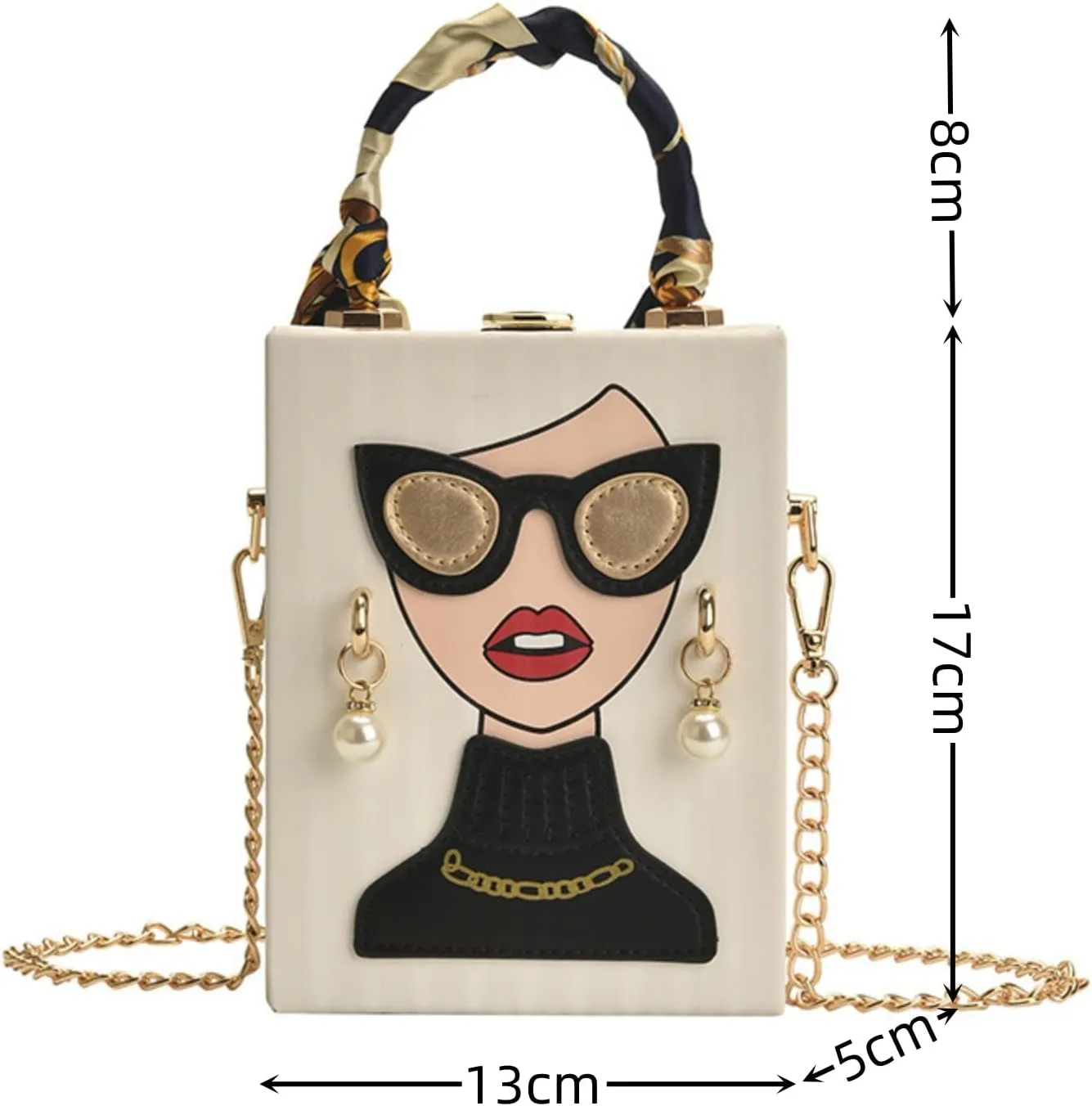 Womens Novelty 3D Lady Face Shoulder Bags PU Leather Top Handle Satchel Handbags Clutch Purse Crossbody Phone Wallet