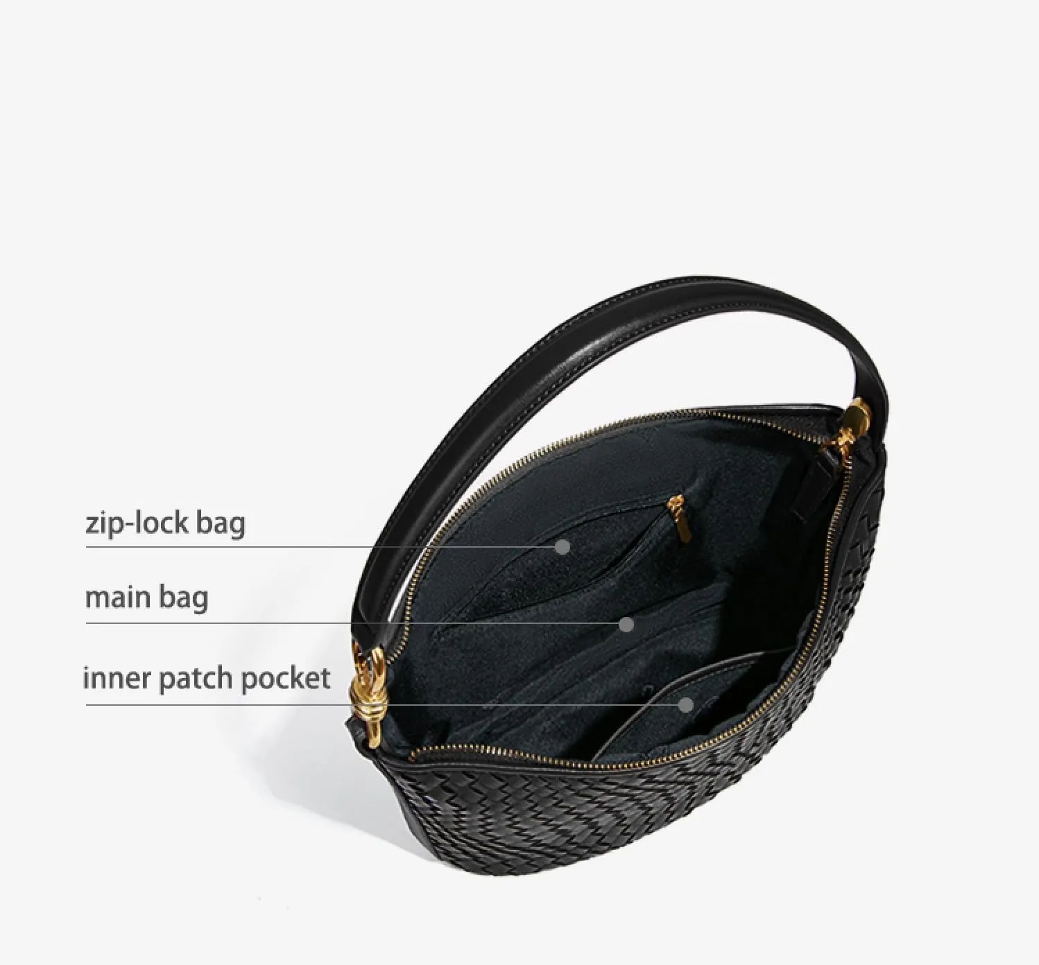Woven Bag, Premium Leather with Adjustable Straps, Spacious & Organized. Versatile Crossbody, Shoulder Bag