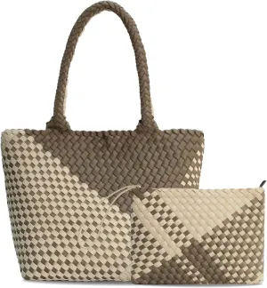 Woven Tote Bag for Women, Neoprene Bag purses, Beach Travel Shoulder Bag, and Top Handle Handbags