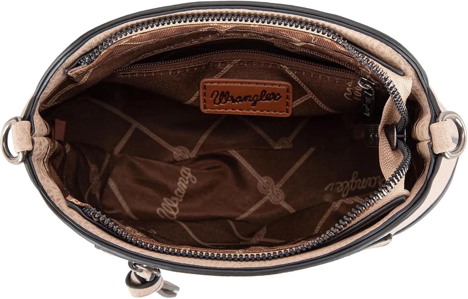 Wrangler Cow Print Crossbody Bag for Women Western Cross Body Purse with Signature Strap
