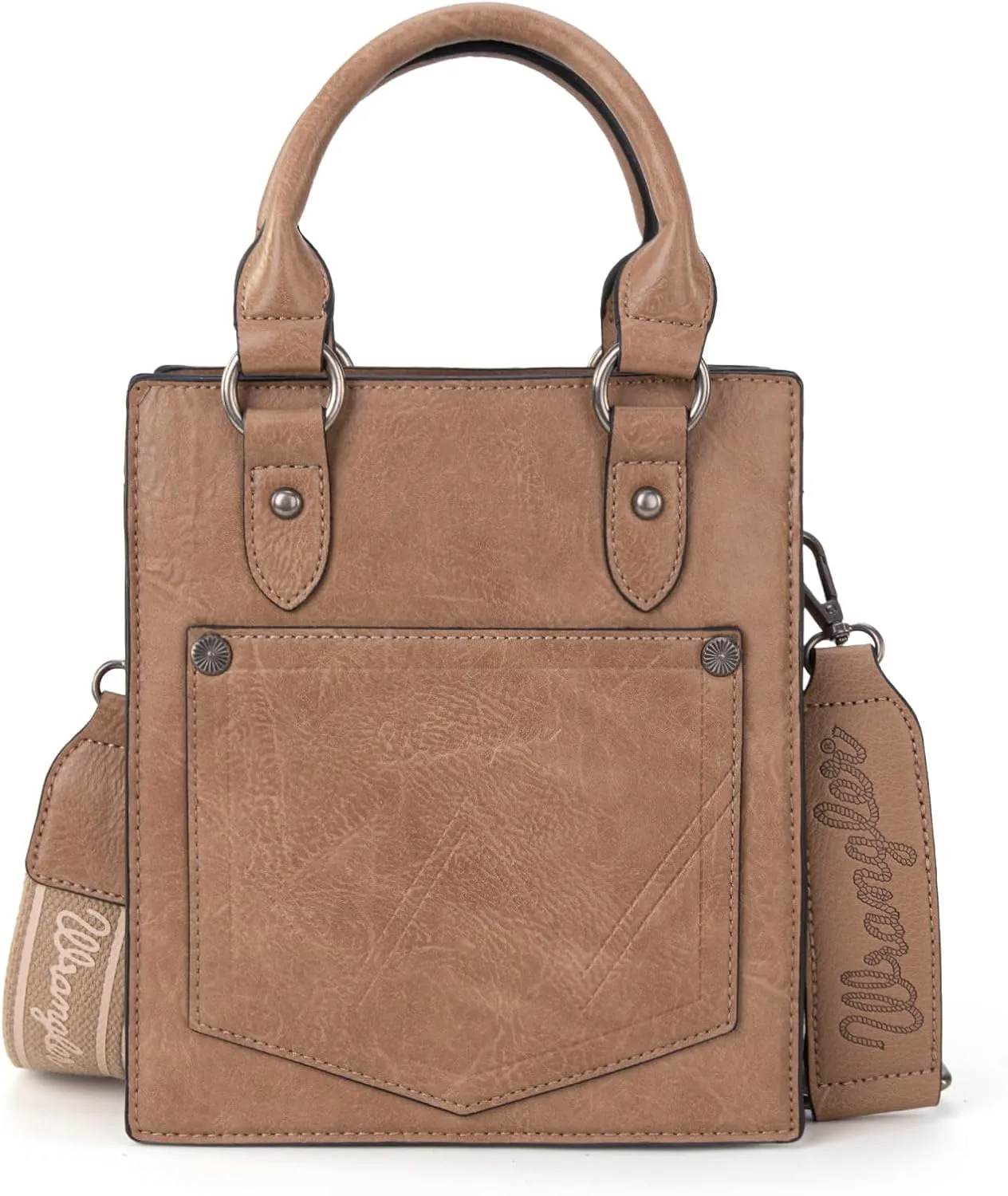 Wrangler Small Crossbody Bag for Women Tooling Top Handle Handbags and Mini Tote Bag