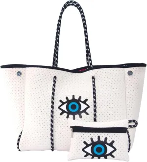 XPONNI Neoprene Large Beach Tote Bag for Women - Pool, Gym, Travel