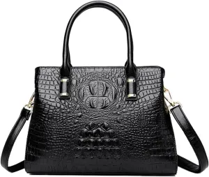 XXGJOALD-Handbag Tote Purse for Women Crocodile Pattern Embossed Top-handle Satchel Fuax Leather Shoulder Bag
