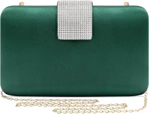 XXGJOALD-Mulian LilY Gold Satin Rhinestones Evening Bags Party Bridal Clutch Purse For Women Prom Clutch