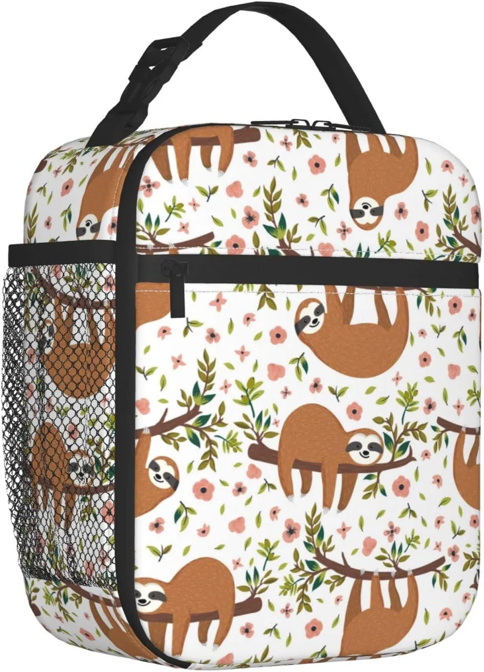 YETTA YANG Sloth Cute Portable Lunch Bag Insulated Lunch Box Reusable Totes For Women Men Work Picnic Camping