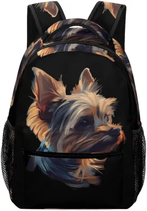 Yorkshire Yorkie Dog Cute Backpack Casual Funny Printing Basic Shoulder Bag for Men Women Travel Picnic