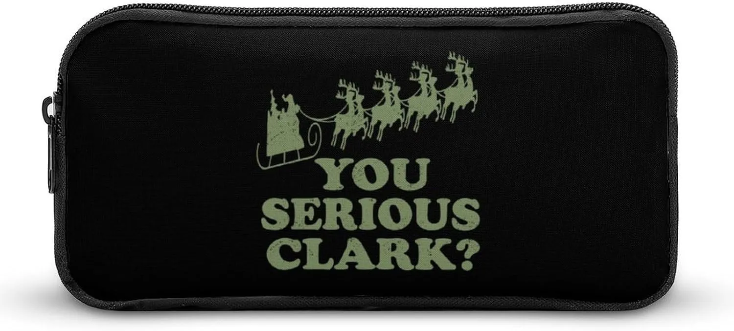 You Serious Clark Large Capacity Pencil Case with Zippered Simple Stationery Makeup Bag for Unisex