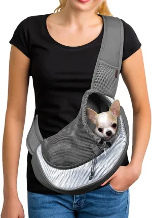 YUDODO Pet Dog Sling Carrier Breathable Mesh Travel Safe Sling Bag Carrier for Dogs Cats