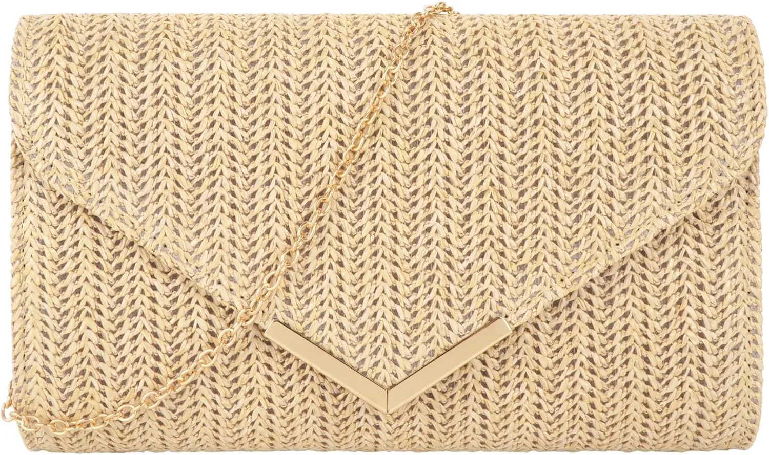 ZLM BAG US Straw Clutch Purses Envelope Evening Bag Raffia Rattan Woven Beach Handbag Summer Chain Crossbody Shoulder Bag