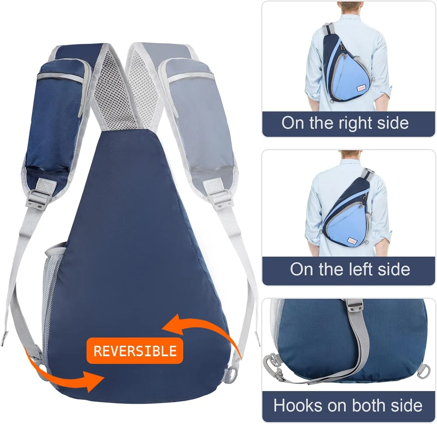 ZOMAKE Sling Bag for Women Men, Small Crossbody Sling Backpack, Mini Water Resistant Shoulder Bag