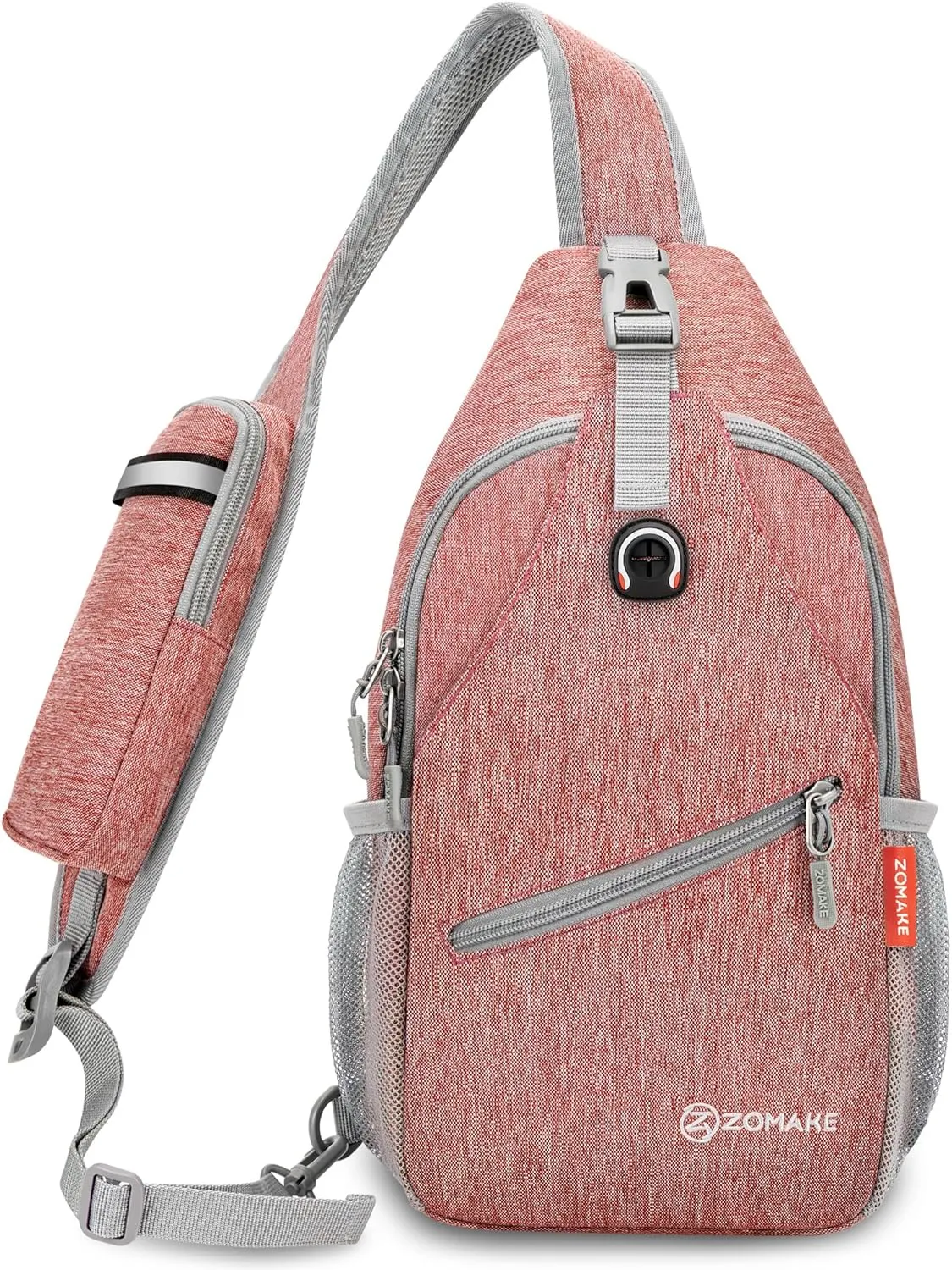 ZOMAKE Small Sling Bag, Travel Sling Backpack, Waterproof Hiking Cycling Crossbody pack for Men Women(Orange)